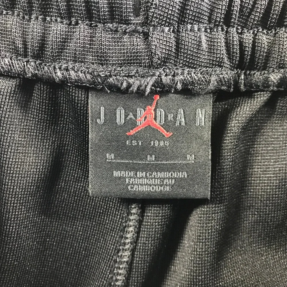 Jordan Mens Wide Leg Track Pants Black White Side Stripe Jumpman FV7101-010 M
